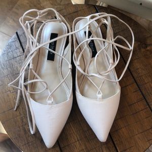 White House Black Market ankle strap flats
